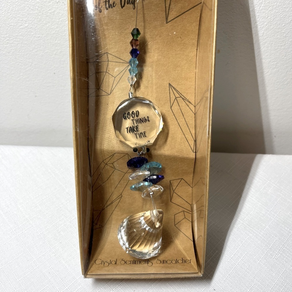Crystal Sentiments Suncatcher with Multicolor Beads. Good things take time. New